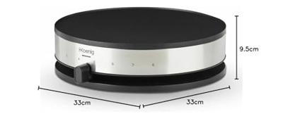 HKoeNIG KREP29 Crepiere 33cm - Temperatuur tot 230°C - 1300W - Antiaanbaklaag - Verwarmingsindicator - RVS band HKoeNIG KREP29 Crepiere 33cm - Temperatuur tot 230°C - 1300W - Antiaanbaklaag - Verwarmingsindicator - RVS band