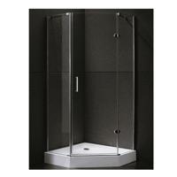 Douchecabine Sanilux Joëlle vijfhoek 1 deur 90x90cm 8mm - thumbnail