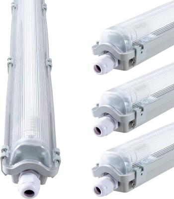 Proventa LED TL armaturen met lampen 120 cm - Koud wit licht 6500 K - Waterdicht - Complete set - 4 stuks