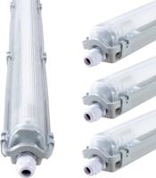 Proventa LED TL armaturen met lampen 120 cm - Koud wit licht 6500 K - Waterdicht - Complete set - 4 stuks - thumbnail