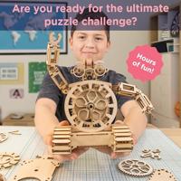 Houten Bouwpakket Volwassenen - Robot Klok - thumbnail