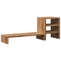 Monitorstandaard met bureau-organizer hout artisanaal eiken - thumbnail