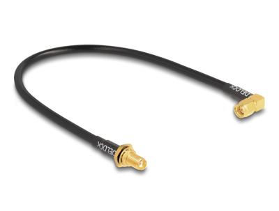 Delock WiFi-antenne Aansluitkabel [1x SMA-bus - 1x SMA-stekker] 0.3 m Zwart