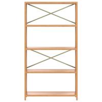Opbergrek 5-laags 80x30x146 cm massief eikenhout - thumbnail