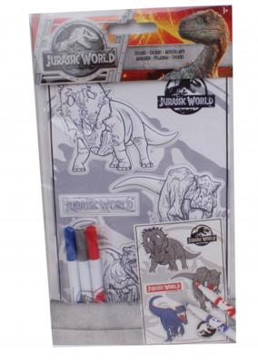 Slammer Jurassic World inkleur stickers 3D blauw/rood/grijs Slammer Jurassic World inkleur stickers 3D blauw/rood/grijs