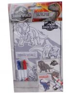 Slammer Jurassic World inkleur stickers 3D blauw/rood/grijs - thumbnail