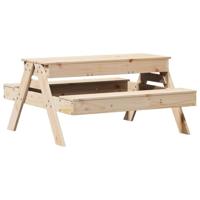 Picknicktafel met zandbak voor kinderen massief grenenhout - thumbnail