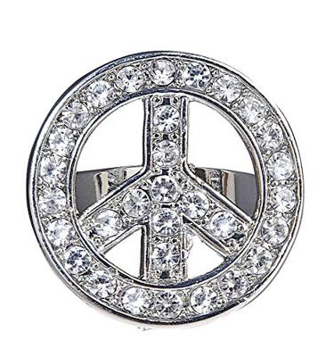 Peace and Love ring strass