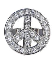Peace and Love ring strass - thumbnail