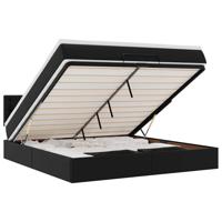 Ottoman bed met matrassen 200x200cm kunstleer zwart - thumbnail