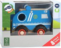 Small Foot houten politieauto blauw - thumbnail
