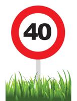 Verkeersbord 40 jaar tuin 36cm - thumbnail