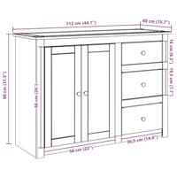 Dressoir met lades Panama 112x40x80 cm massief grenenhout - thumbnail