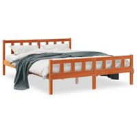 Bedframe zonder matras massief grenenhout wasbruin 150x200 cm - thumbnail