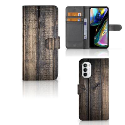 Motorola Moto G52 | Moto G82 | Book Style Case | Steigerhout | Portemonnee hoesje
