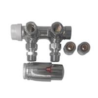 Radiator Aansluitset Sanilux Thermostatisch Midden Haaks Chroom - thumbnail