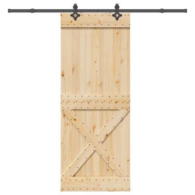 Schuifdeur met beslag 90x210 cm massief grenenhout