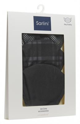 Sarlini mondkapjes polyester zwart/bruin one size 3 stuks