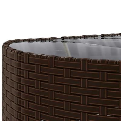 5-delige Loungeset met kussens poly rattan bruin