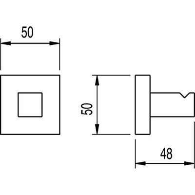 Handdoekhaak Tres Cuadro Vierkant Mat Zwart Tres Handdoekhaak Tres Cuadro Vierkant Mat Zwart Tres