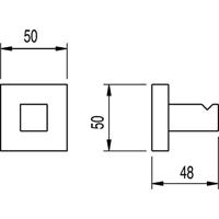 Handdoekhaak Tres Cuadro Vierkant Mat Zwart Tres - thumbnail