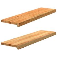 VidaXL Vensterbanken 2 st 90x25x2 cm massief eikenhout lichtbruin - thumbnail