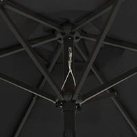 VidaXL Parasol met led-verlichting 200x211 cm aluminium zwart - thumbnail