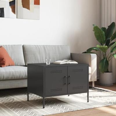 Salontafel 68x50x50,5 cm staal zwart
