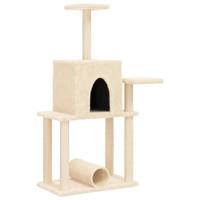 VidaXL Kattenmeubel met sisal krabpalen 122 cm crèmekleurig - thumbnail