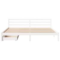 Bedframe zonder matras massief grenenhout wit 200x200 cm - thumbnail