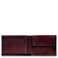 Piquadro Blue Square Men's Wallet With Flip Up With ID/Coin Pocket Mahogany - thumbnail