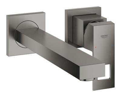 Wastafelmengkraan GROHE Eurocube 2-Gats Wand 230 Mm Hard Graphite Geborsteld