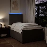 Boxspring met matras stof lichtgrijs 120x200 cm - thumbnail