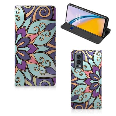 OnePlus Nord 2 5G Smart Cover Purple Flower OnePlus Nord 2 5G Smart Cover Purple Flower
