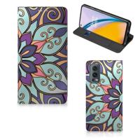 OnePlus Nord 2 5G Smart Cover Purple Flower - thumbnail