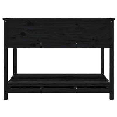 VidaXL Plantenbak met schap 111,5x111,5x81 cm massief grenenhout zwart VidaXL Plantenbak met schap 111,5x111,5x81 cm massief grenenhout zwart