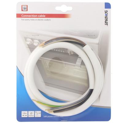 Scanpart oven aansluitkabel 5x2.50mm 1,5m Inbouw accessoire Wit