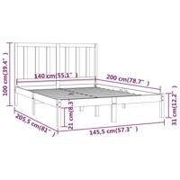 Bedframe massief grenenhout wit 140x200 cm - thumbnail