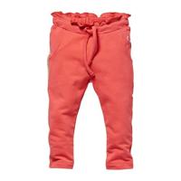 Quapi Mini regular fit broek Ginthe met zijstreep koraalrood - thumbnail