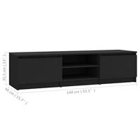 Tv-meubel 140x40x35,5 cm bewerkt hout zwart - thumbnail
