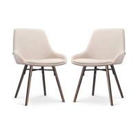 Nolon Nena-Isa Eetkamerstoelen Set van 2 - Beige - Walnoot - thumbnail