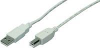 LogiLink CU0007 USB-kabel USB 2.0 USB-A stekker, USB-B stekker 1.80 m Grijs - thumbnail
