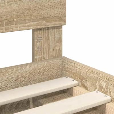 Bedframe met hoofdeinde Sonoma Eiken 75 x 190 cm Bewerkt hout