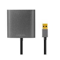 LogiLink UA0234 USB / VGA / HDMI Adapter [1x USB 3.2 Gen 1 stekker A (USB 3.0) - 1x VGA-bus, HDMI-bus] Zwart 10.00 cm - thumbnail
