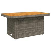5-delige Loungeset met kussens poly rattan grijs - thumbnail