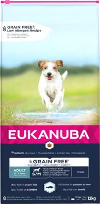 Eukanuba Hondenvoer graanvrij met vis voor kleine en middelgrote rassen - droog voer voor volwassen honden, 12 kg
