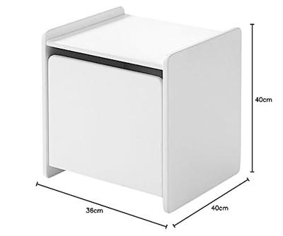 Vipack nachtkastje Kiddy - 1 deur - wit - Leen Bakker