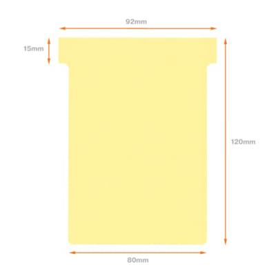 Nobo T-planbordkaarten index 3, ft 120 x 92 mm, geel - thumbnail