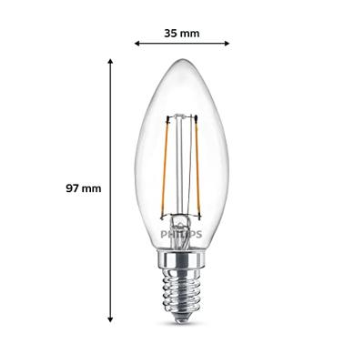 Philips 2W - E14 - 2700K - 250 lumen set van 2 929001238341