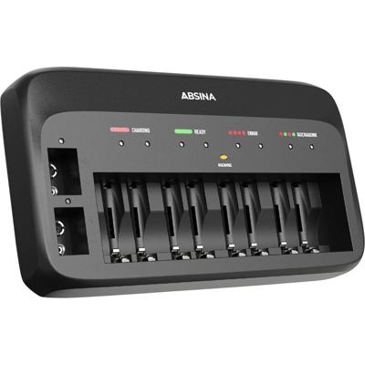 Absina 301003 Snellader NiMH, NiCd 9 V (blok), AAA (potlood), AA (penlite) Absina 301003 Snellader NiMH, NiCd 9 V (blok), AAA (potlood), AA (penlite)